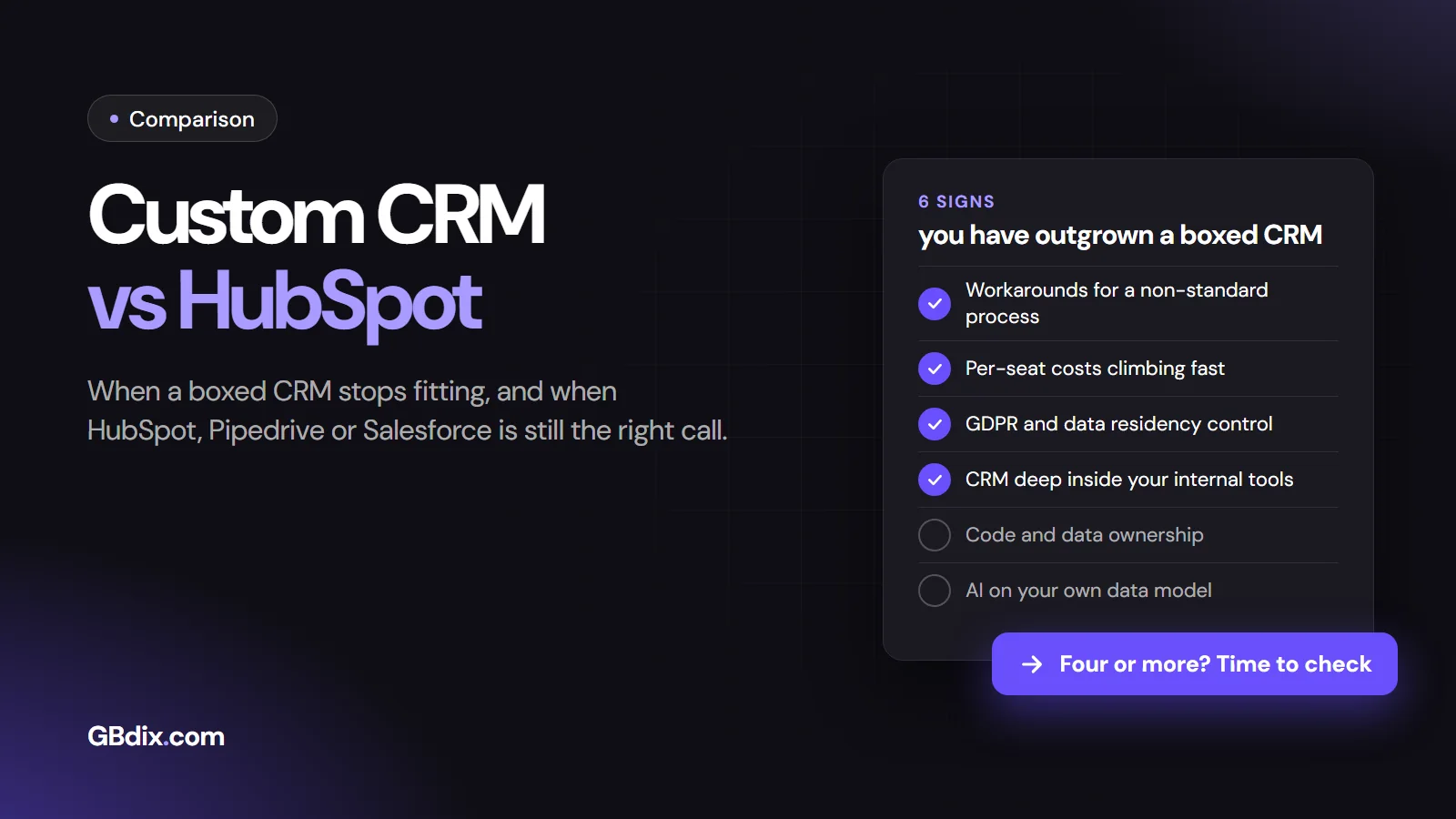 Custom CRM vs HubSpot: six signs you have outgrown a boxed CRM